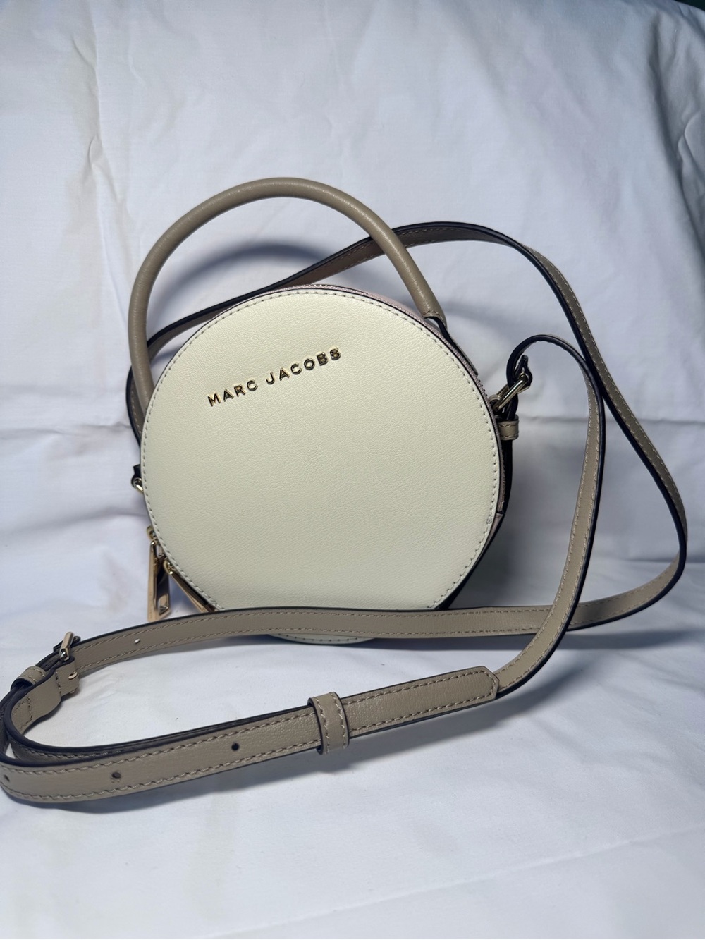 Marc Jacobs Cream and Taupe Round Crossbody Bag